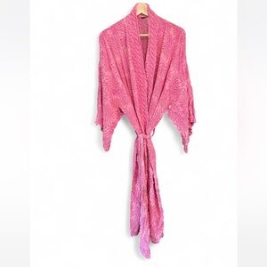 Luxurious Pink Women's Kimono Robe